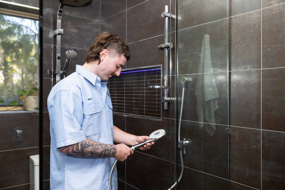 Shower repairs in a Brisbane bathroom